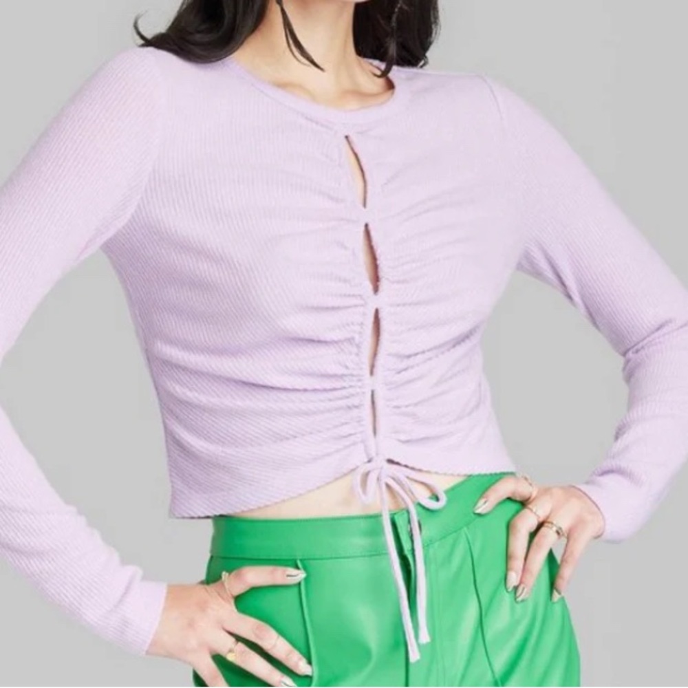 Wild Fable Light Violet Ribbed  Long Sleeve, L